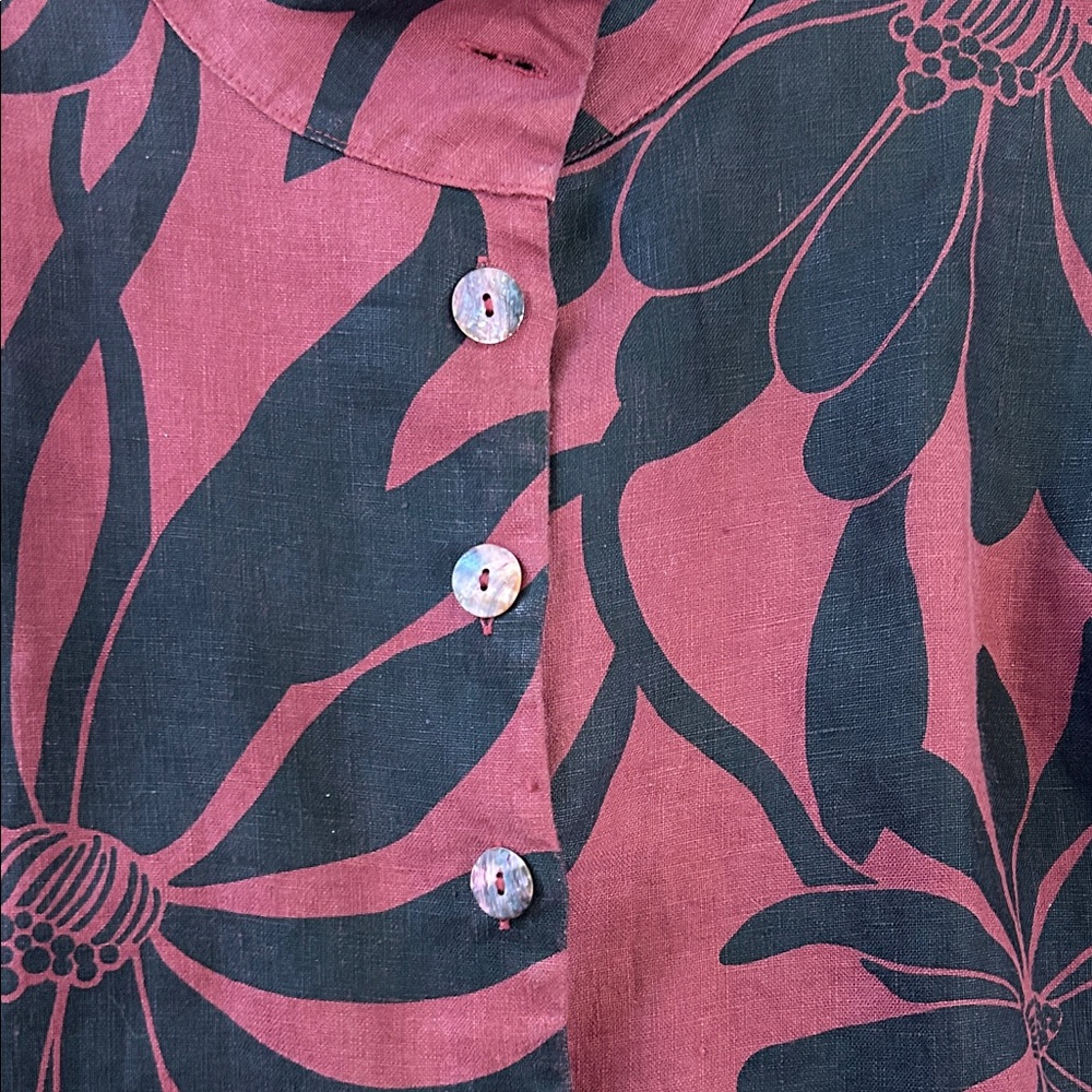 Bryn Walker Maroon and Black Floral Jacket - Picture 3 of 4
